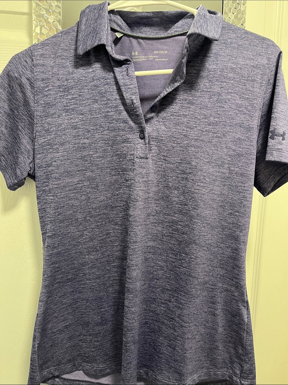 Under Armour Women's Heathered Purple Polo Top